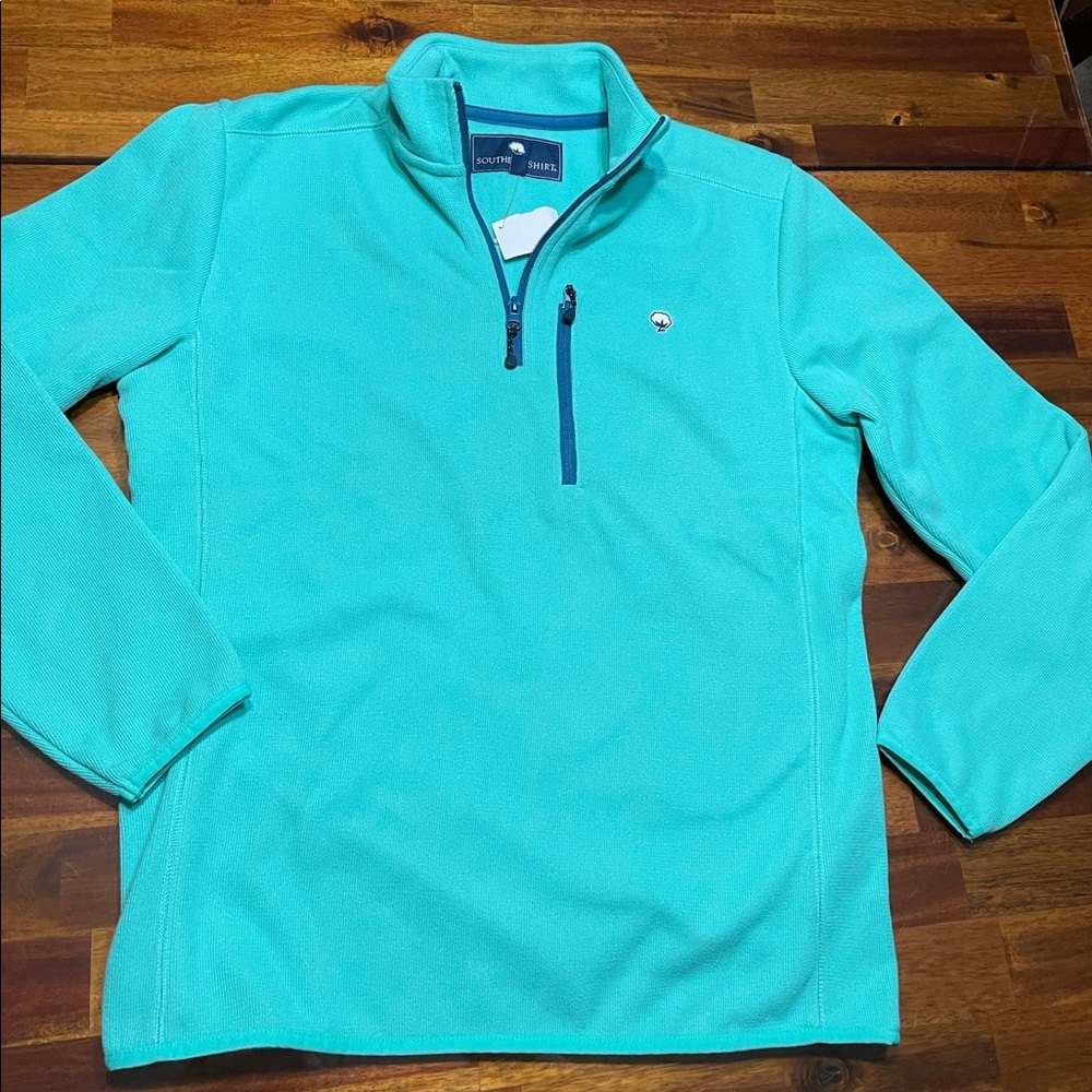 Turquoise Quarter zip Southern Shirt